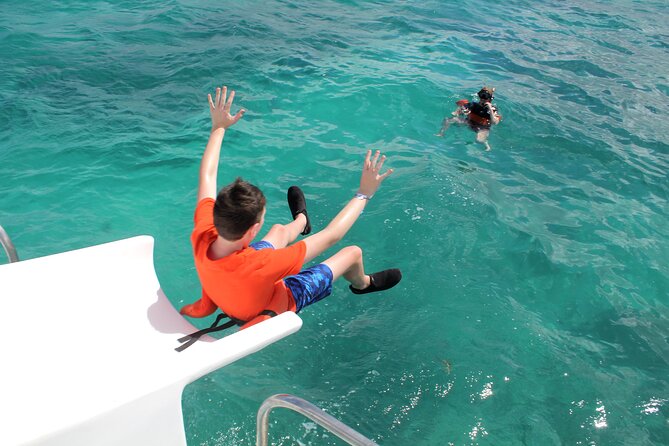 Punta Cana VIP Party Cruise with Snorkeling & Double Slide - Fruit, nachos, and the natural swimming pool