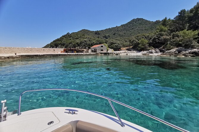 Rent a luxury speed boat for great fun on this Elaphiti Islands tour - Koločep for clear water, caves, and snorkeling