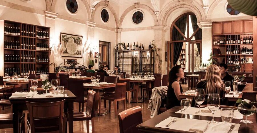 Rome: Gourmet Wine and Dine in a Luxury Restaurant - The aperitif and cellar setting