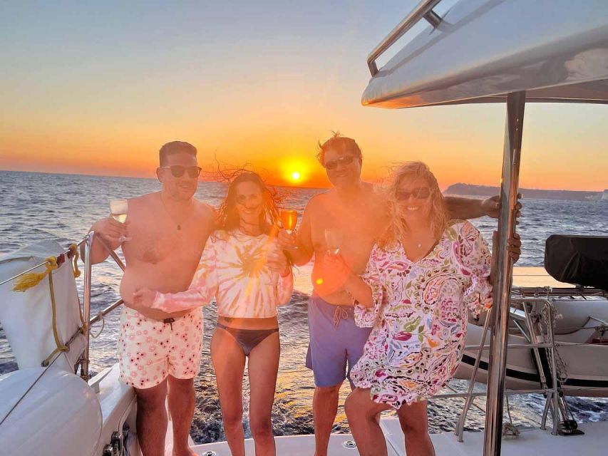 Santorini: Luxury Caldera Cruise with Full Greek Meal - Nea Kameni and the warm springs
