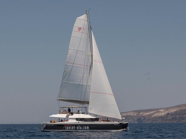 Santorini Luxury Catamaran Day Cruise with BBQ,drinks,transfer - Setting out from Ammoudi Port