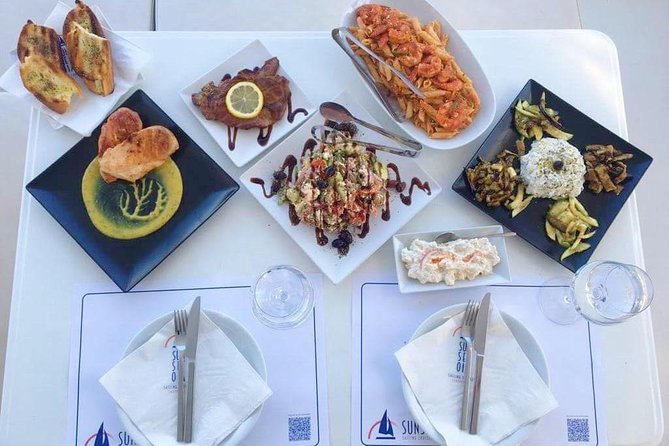Santorini Luxury Catamaran Day Cruise with BBQ,drinks,transfer - White Beach, the long swim, and the onboard BBQ