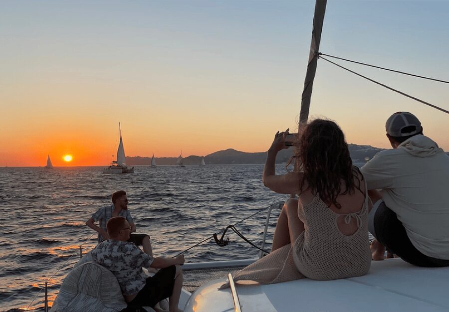 Santorini: Luxury Sunset Cruise with Dinner, BBQ, and Drinks - Thirasia Island, dinner, and the open bar