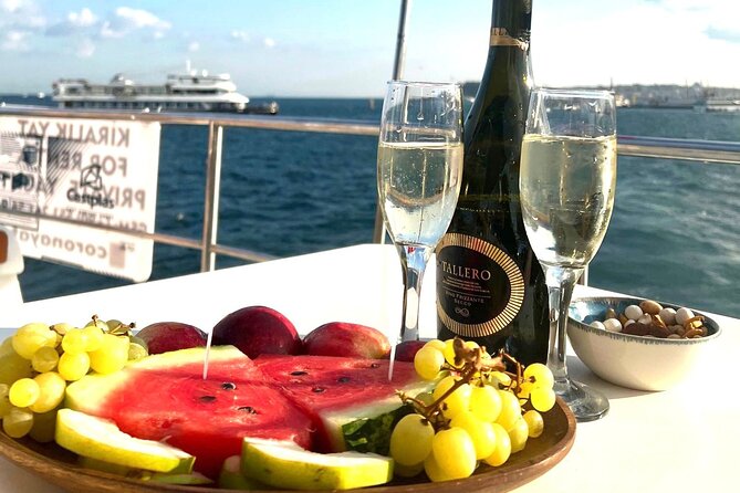 Sunset or Daytime Istanbul Guided Luxury Yacht Cruise with Snacks - Çırağan Palace, the Maiden’s Tower, and Galata Tower