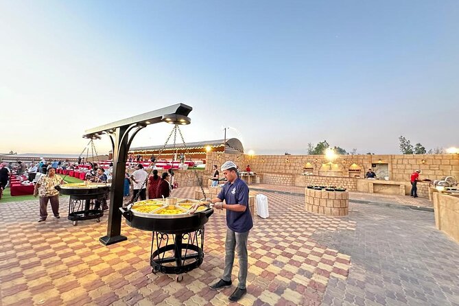 Thrilling dune bashing with VIP Desert camp delicious BBQ & shows - BBQ Dinner With Shawarma and Arabic Sweets