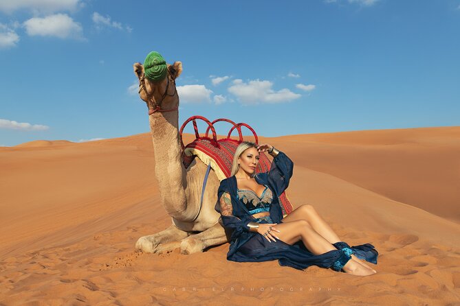 VIP Dubai Desert Safari Camel Ride, Sand Ski, Live BBQ Dinner - What the 20-minute dune bashing session feels like