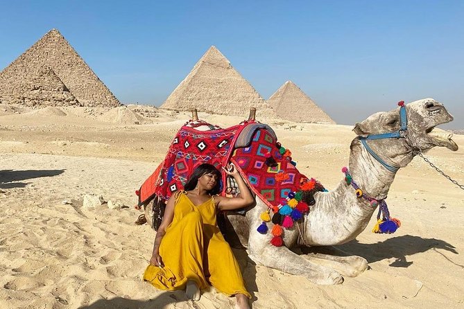 VIP Private Tour Giza Pyramids Sphinx ,Camel,Inside Pyramid - Seeing the three pyramids at Giza