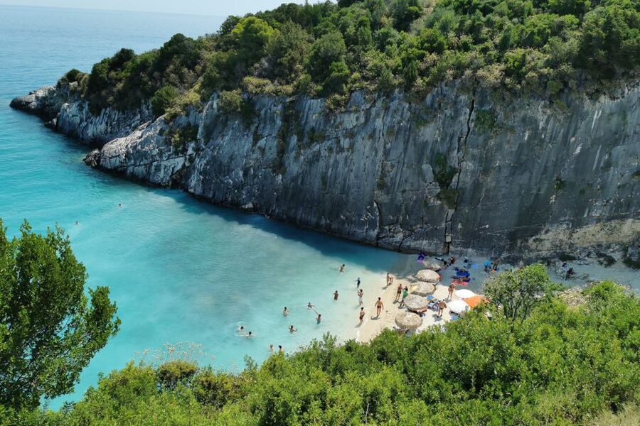 Zakynthos Small Group Tour Shipwreck & Blue Caves Land & Sea - Shipwreck Beach from the cliff and the sea